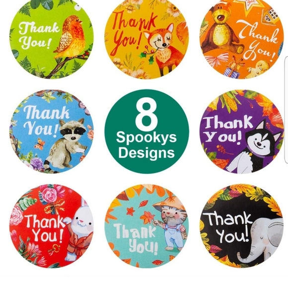 100 ct  1.5 Inch Thank You Stickers, Thank You for - Picture 5 of 12